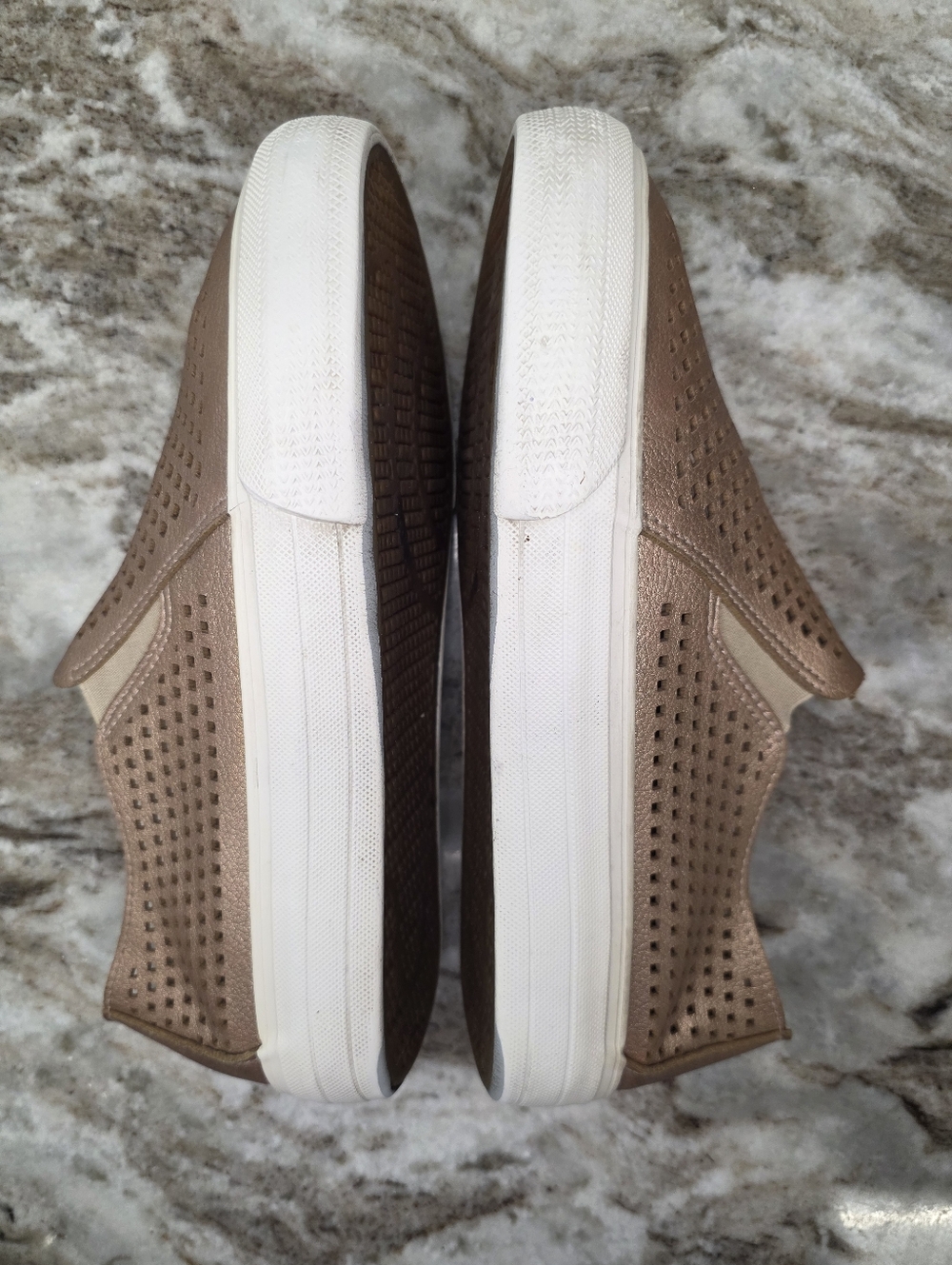 Restricted Women’s Slip-On Perforated Casual Sneakers - Rose Gold - Picture 7 of 8